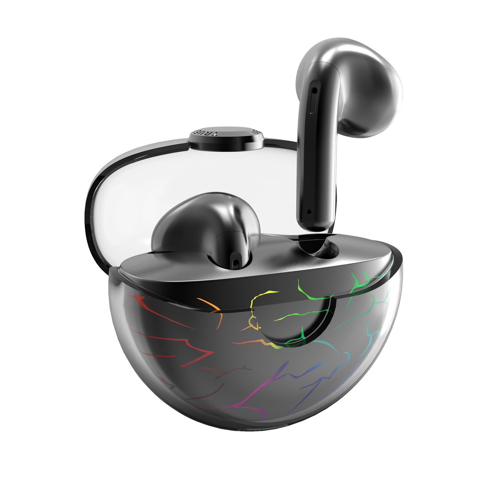 Bluetooth Headphones True Wireless Earbuds 60H Playback LED Power Display Earphones with Wireless Charging Case IPX5 Waterproof in-Ear Earbuds with Mic for TV Smart Phone Laptop Computer Sports