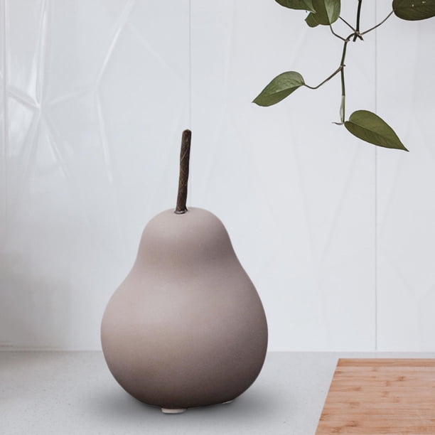 Figura de pera de cerámica Macarena escultura de fruta decoración centro de mesa Lavanda 6.5cmx11cm