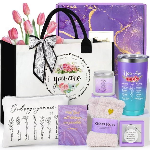 Set de regalo Suhctuptx Christian para mujer con bolsa y vaso de 20 oz
