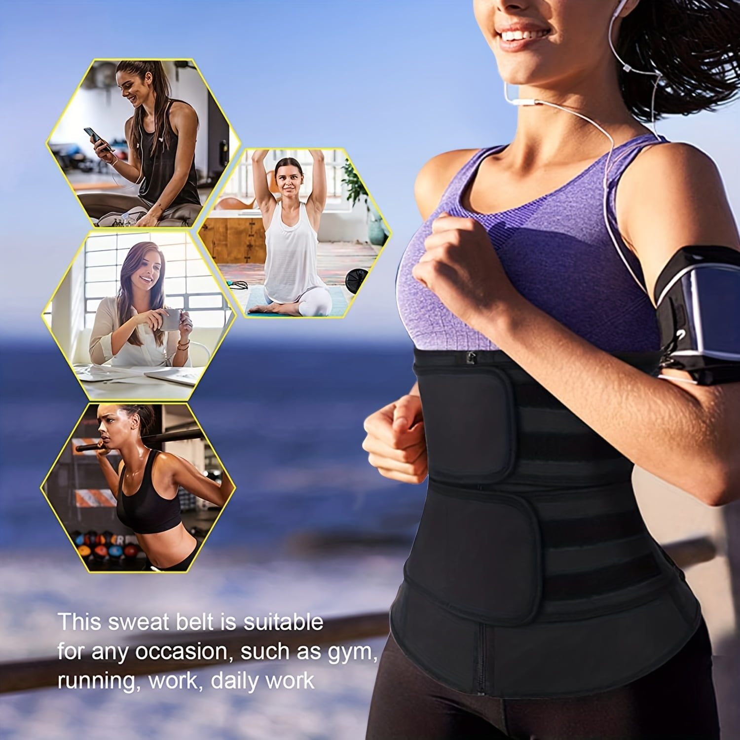 Order A Size Up Breathable Neoprene Waist Trainer Trimmer Belt Body Shapewear For Women