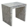 thumbnail image 4 of Diamond Sofa MOSAICETBI Mosaic End Table with Bone Inlay & Linear Pattern, Black & White, 4 of 7