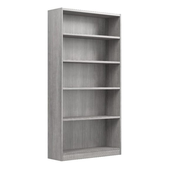 Universal Tall 5 Shelf Bookcase in Platinum Gray - Engineered Wood
