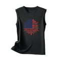 thumbnail image 4 of Wycnly 4th of July Tank Top for Women Loose Basic Independence Day Patriotic Racerback Shirts Vest Summer Sunflower Flag Print Crewneck Sleeveless Fashion Blouses Black l, 4 of 5