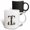 Multicolor, variant on 3drose, Gorgeous Letter T. Halloween Monogram, Broom, Wizard Hat, Cat Art, 11oz Mug