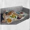 thumbnail image 6 of Birthday Party Soft Flannel Fleece Blanket, Hand Drawn Style Tropical Wild Animals and Whale on a Rainbow Colored Image, Cozy Plush for Indoor and Outdoor Use, 60" x 80", Multicolor, by Ambesonne, 6 of 6