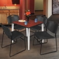 thumbnail image 2 of Regency Kahlo 36 in. Square Breakroom Table- Cherry Top, Chrome Base & 4 Zeng Stack Chairs- Black, 2 of 8
