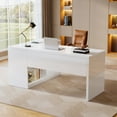 thumbnail image 6 of Tribesigns White L-Shaped Computer Desk with 3 Drawers, 55-Inch Modern Corner Home Office Executive Table with 2 Storage Shelves for Work Study Writing, 6 of 9