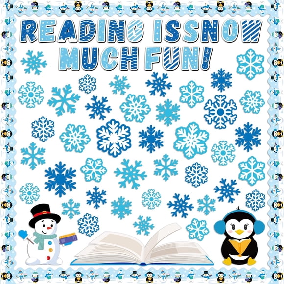 Set de copos de nieve para lectura de invierno con forma de artilugio decorativo