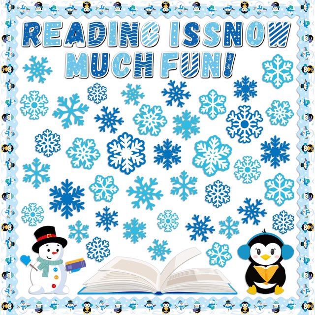Set de copos de nieve para lectura de invierno con forma de artilugio decorativo