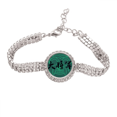 thumbnail image 1 of China Ancient General Green Pattern Tennis Chain Anklet Bracelet Diamond Jewelry, 1 of 3