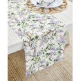 thumbnail image 2 of Solino Chemin de Table Floral Lilas 60 Pouces - 100 % Lin Pur 14 x 60 Pouces pour l'Été - Fait Main et Lavable en Machine - Lilas/imprimé Blanc Cassé, 2 of 5