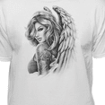 thumbnail image 3 of Teelocity Men's Tattoo Angel Crying Pinup Girl with Wings White Relaxed Fit Short Sleeve Graphic T-Shirt, 3 of 3