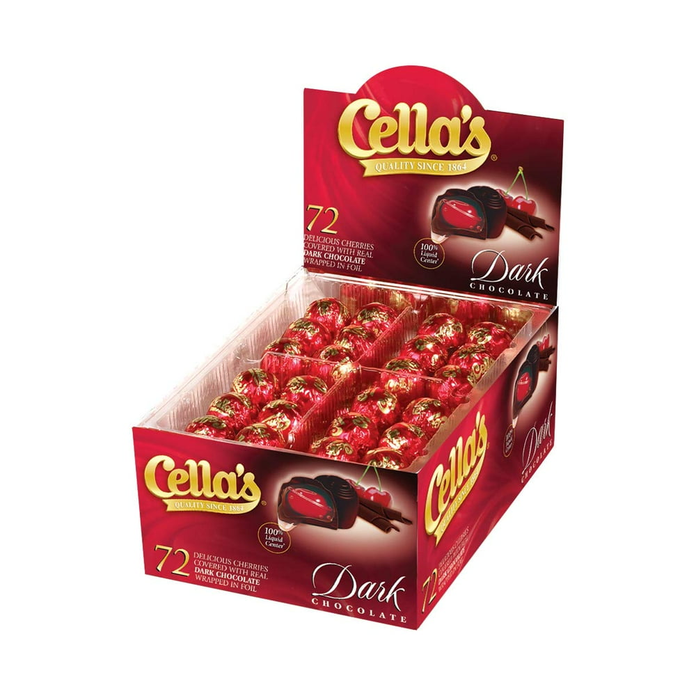 Cellas Dark Chocolate Covered Cherries, 72Count Box
