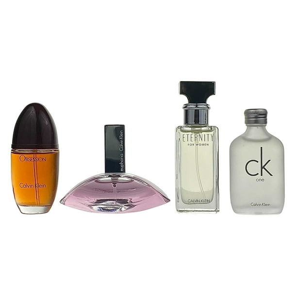 Calvin Klein Collection 4 Pc. Gift Set ( Eau De Parfum Spray  Oz / 15 Ml  Of Obsession Eternity & Euphoria + Eau De Toilette  Oz / 15 Ml Ck One )  for Women by Calvin Klein 