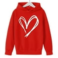 thumbnail image 5 of Sleeve Blouses Tunic Valentines Day Heart Print Hooded Girls Long Sleeve Pullover Sweatshirt Kids Oversized Hoodies Tops Girl's Hoodies Sweatshirt Red 5Y, 5 of 8