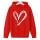 thumbnail image 4 of Sudadera con capucha y estampado de corazón de San Valentín, sudadera de manga larga para niños y niñas, chaqueta para niñas de talla mediana y grande., 4 of 7