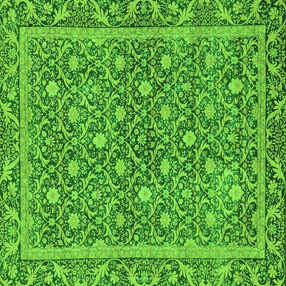 Ahgly Company Indoor Square Abstract Green Modern Area Rugs, 7' Square