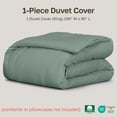 thumbnail image 4 of California Design Den King Size Duvet Cover - 400 Thread Count, 100% Cotton Sateen, Comforter Cover - Sage Green, 4 of 9