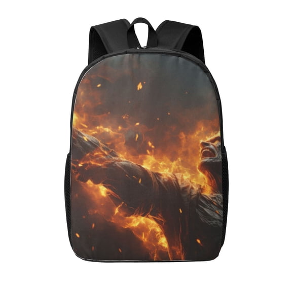 Xecao Cool Fire Man print Travel Backpack, Large Computer Backpack for Men Women, College School Rucksack Book Bag