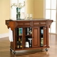 thumbnail image 3 of Pemberly Row Contemporary Gray Granite Top Kitchen Cart in Cherry, 3 of 7