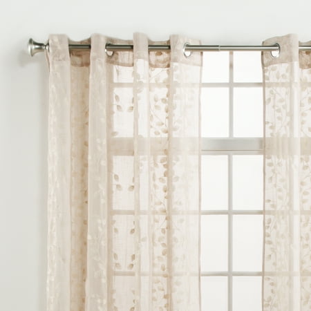 Big Accessories 5 Panel Twill - Twill & Birch® Ivory Jillian Embroidered Sheer Grommet Panel