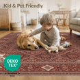 thumbnail image 4 of ODIKA 8'x10' Washable Area Rug Non-Shedding, Easy Care, Muted Terracotta Ivory Boho Oriental Decorative Throw Design for King Size Bedroom Under Bed, Master Suite, 4 of 7