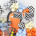 thumbnail image 3 of Suministros para fiestas temáticas de coches de carreras con bandera a cuadros de Globoons GOTPASS, 3 of 5