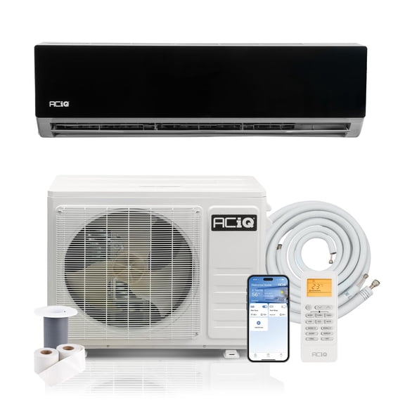 ACiQ 20 SEER2 Essentials 24000 BTU Single Zone Mini Split Heat Pump System with 16ft Line Set - R32 | Black Air Handler (208/230v)