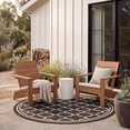 thumbnail image 4 of Safavieh Courtyard Alina Geometric Quatrefoil Indoor/Outdoor Area Rug, Black/Beige, 6'7" x 6'7" Round, 4 of 13