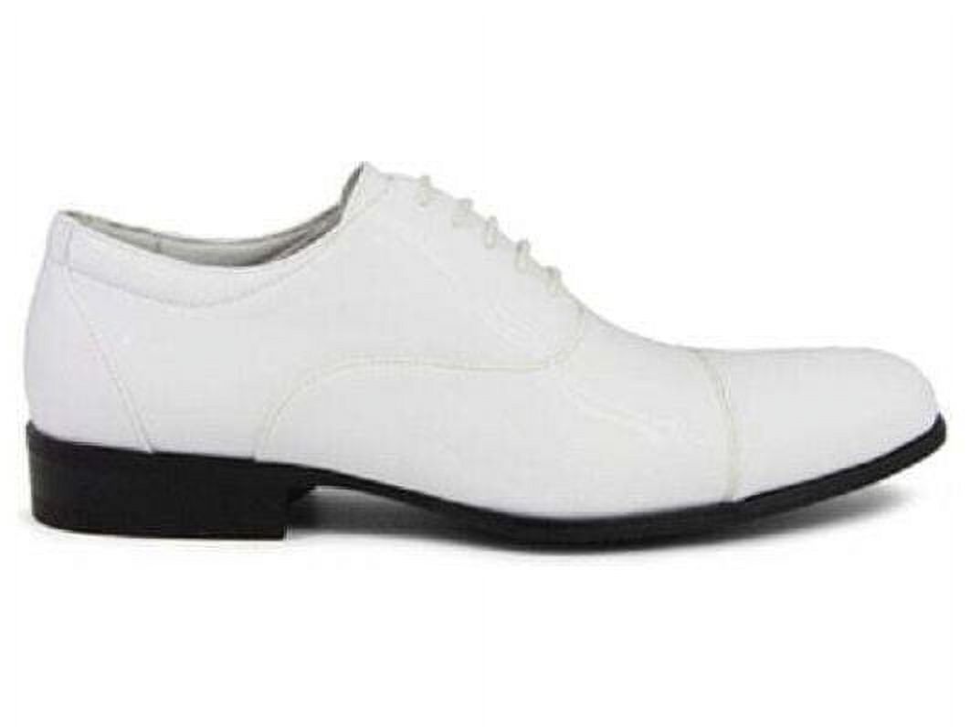 Tuxedo Prom Shoes Stacy Adams Mens Gala Shinny White Patent Leather 24998-122 - image 3 of 6