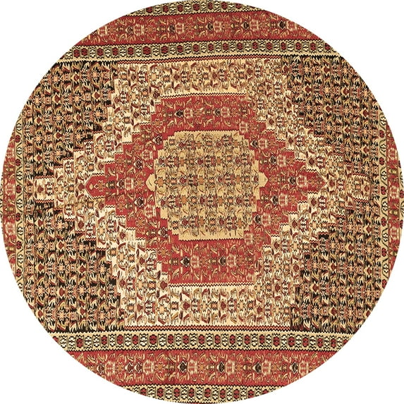 Ahgly Company Indoor Round Persian Brown Traditional Area Rugs, 5' Round