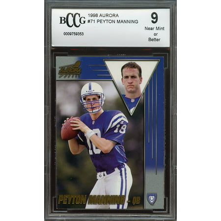 1998 aurora #71 PEYTON MANNING indianapolis colts rookie card BGS BCCG (Best Football Card Brand)