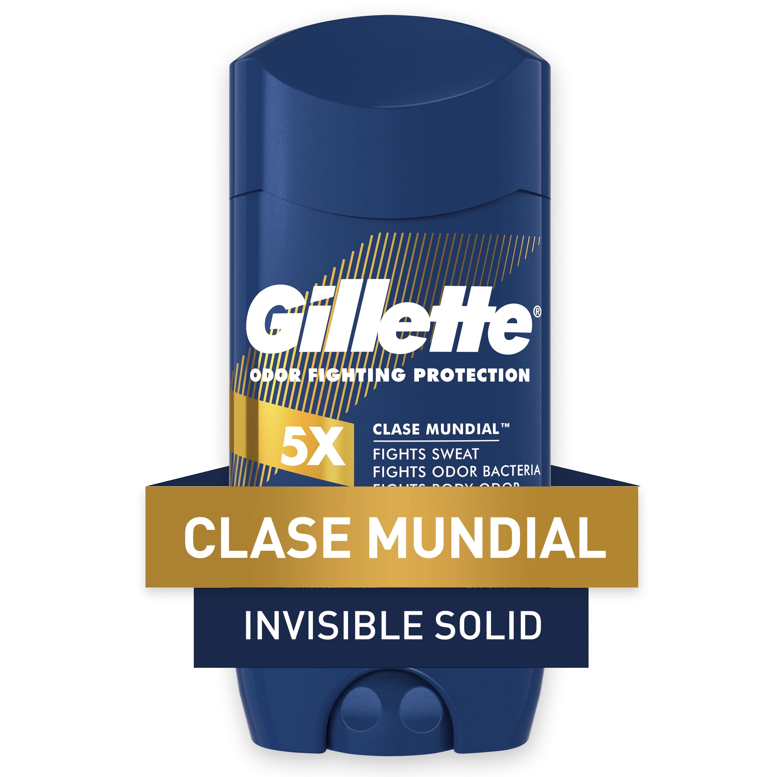Gillette Antiperspirant Deodorant for Men, Invisible Solid, Clase Mundial, 72 Hr. Sweat Protection, 3.4 oz