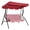 Red, variant on TROPOW Outdoor Porch Swing Chair with Adjustable Canopy for Adults, 3-Seat Patio Glider Bench with Thick Cushions, Steel Frame Outdoor Swing Chair for Backyard Lawn Garden