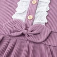 thumbnail image 5 of Odeerbi Princess Dresses For Girls Toddler Kids Lace Ribbed Sleeveless Dress Bowtie One-piece Dress Purple, 5 of 7