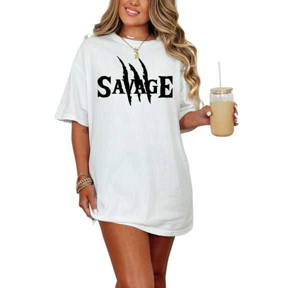 Savage Claw Marks Design, White Comfort Colors T-Shirt, Small