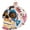 3.75" Porcelain White Skull, variant on Christmas By Krebs Blown Glass  Collectible Tree Ornaments  (5" Paint Brush with Red Paint)