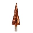 thumbnail image 1 of Brocas escalonadas de cobalto de 4 a 32 mm con ranura en espiral, corte HSS M35 para placa de acero inoxidable para temple de placas de acero, perforación de placas de acero triangulares H, 1 of 5
