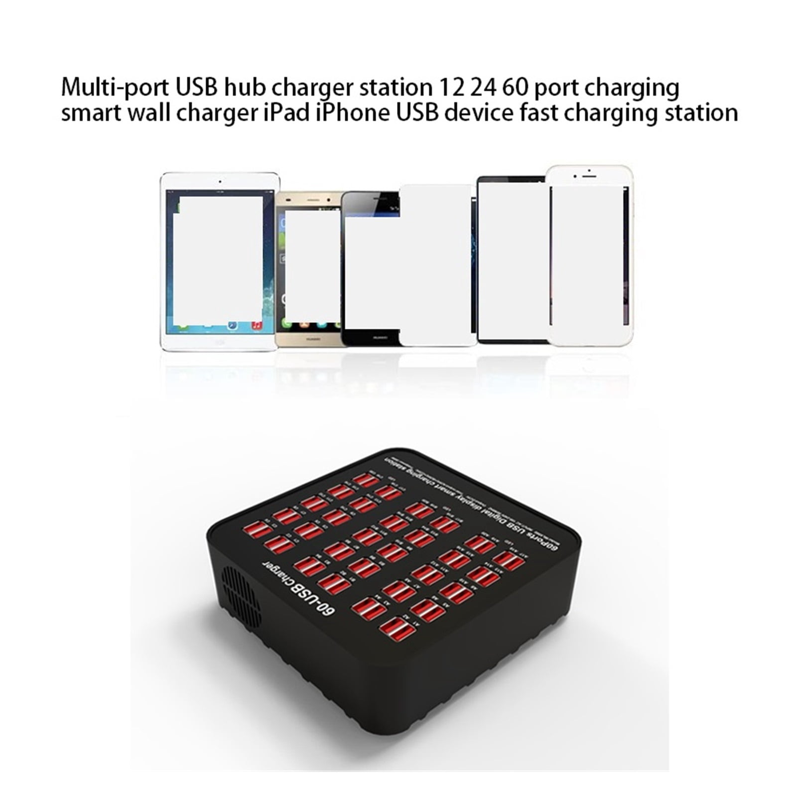 Smart 60 Ports USB Hub Charging Station Power Outlet Multi Port Speed Wall Charger Dock Charger Home Office Adapter ,Multi-Device Charger