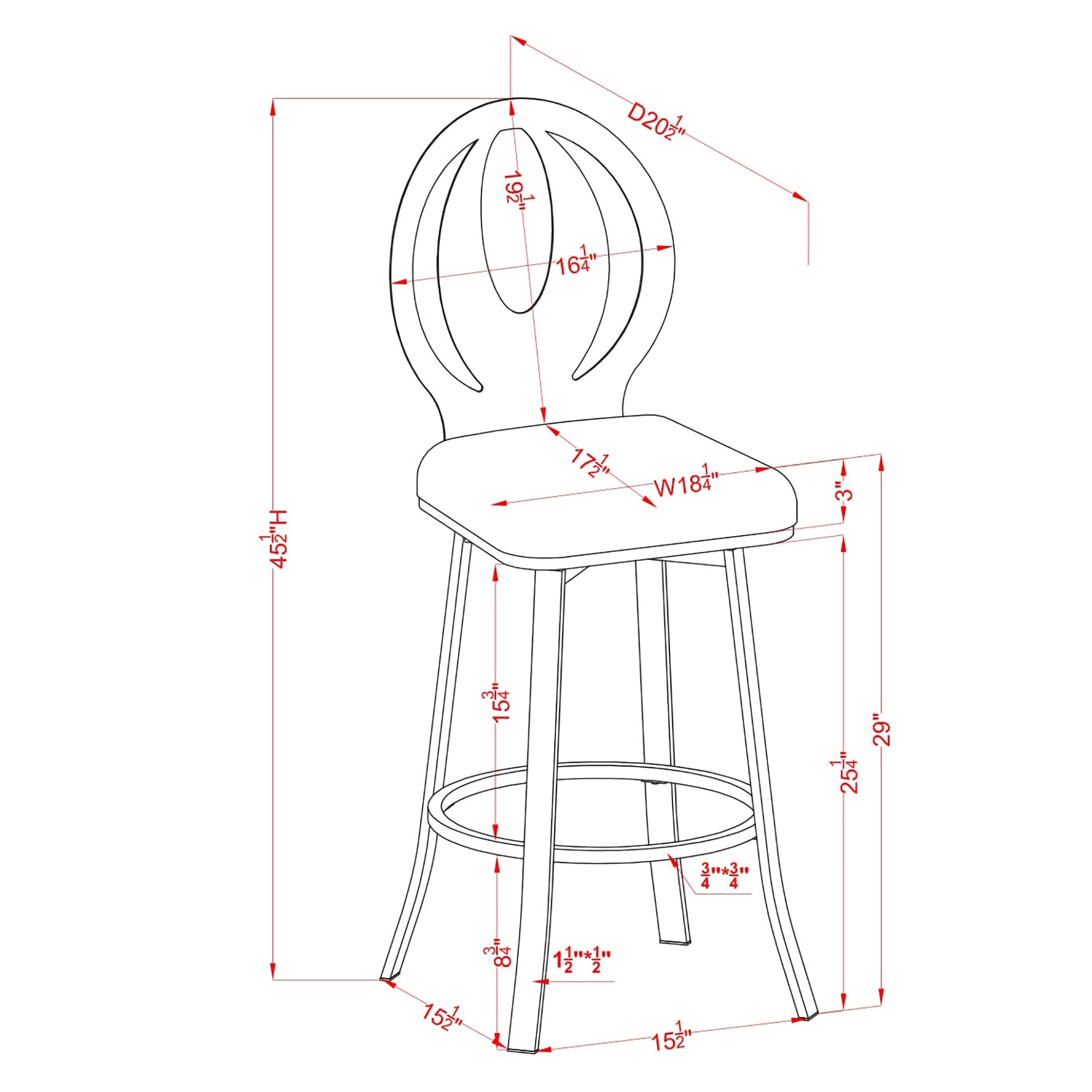 Furniture of America Harper Metal 29"H Round-Back Barstool in Silver (Set of 2)