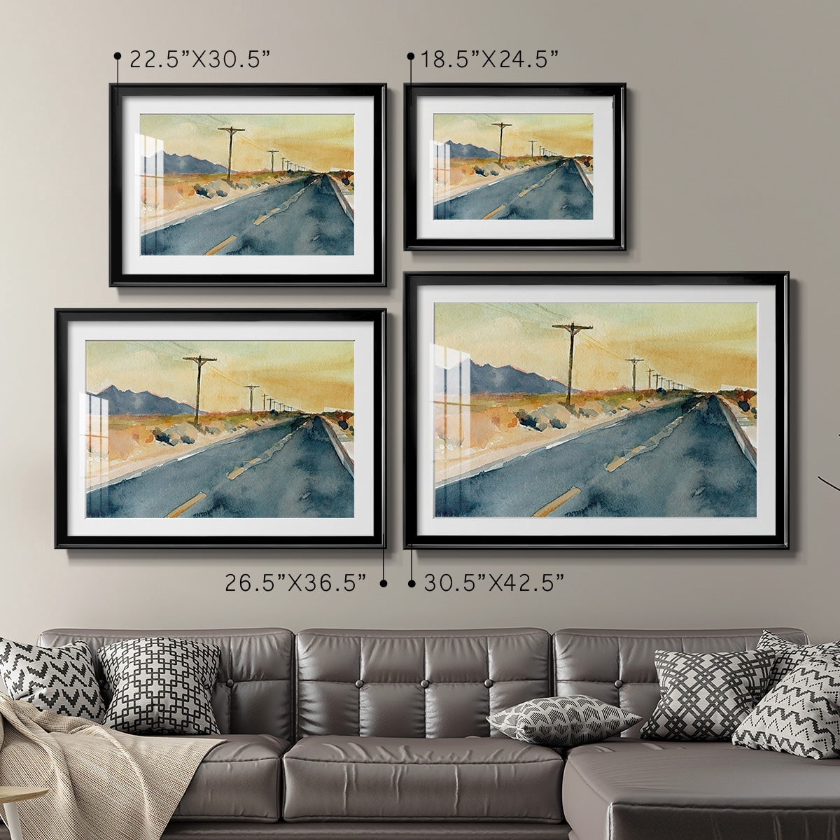 Deserted Highway II Premium Framed Print - Ready to Hang