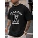thumbnail image 1 of Men's Retro Fashion T-Shirt - Casual Sports Style Crew Neck Short Sleeve Geometric Pattern Knit Fabric Summer Tee with LA 1987 Graphic Design, Vintage Urban Aesthetic, Relaxed Fit for Casual Attire, 1 of 6