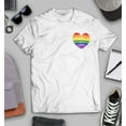 thumbnail image 3 of S4E Men's Gay Rainbow Heart LGBTQ Pride T-Shirt XXXX-Large White, 3 of 4