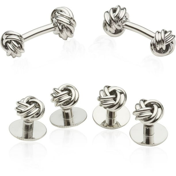 CuffDaddy Silver Knot Cufflinks & Studs by CuffDaddy