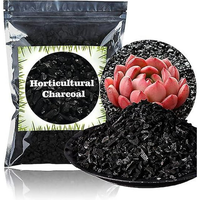 Carbón vegetal para horticultura de 2 cuartos de galón, carbón vegetal de madera dura totalmente natural, carbón activado para mejorar el suelo, orquídeas, terrarios y jardinería.