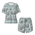 thumbnail image 4 of Picia Pirate Adventure Map Pajamas Sets for Women Soft Short-Sleeved Pjs with Lounge Shorts Two Piece Sleepwear-X-Large, 4 of 9