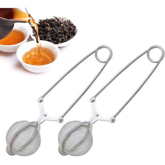 TraderPlus 2 Pack Stainless Steel Loose Leaf Tea Infuser Mesh Strainer Ball with Handle, Quick Snap