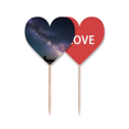 thumbnail image 1 of Morado oscuro luz estrellas Galaxy Palillos de dientes bandera etiqueta de amor selección de pastelitos, 1 of 4