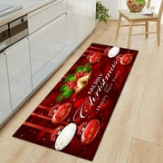 Nokiwiqis Christmas Floor Mat, Cute Santa Snowflake Bell Area Rug Washable Carpet for Bathroom Bedroom Kitchen