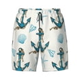 thumbnail image 4 of Lsque Mens Swim Trunks Anchors And Shells Pattern - Bathing Suit Compression Liner - Beach Swim Shorts Swimwear - (S-3XL) - Stretch Quick Dry -3X-Large, 4 of 9